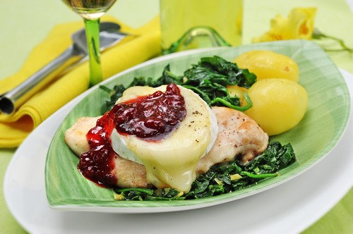 Chicken Breasts with Camembert and Cranberries