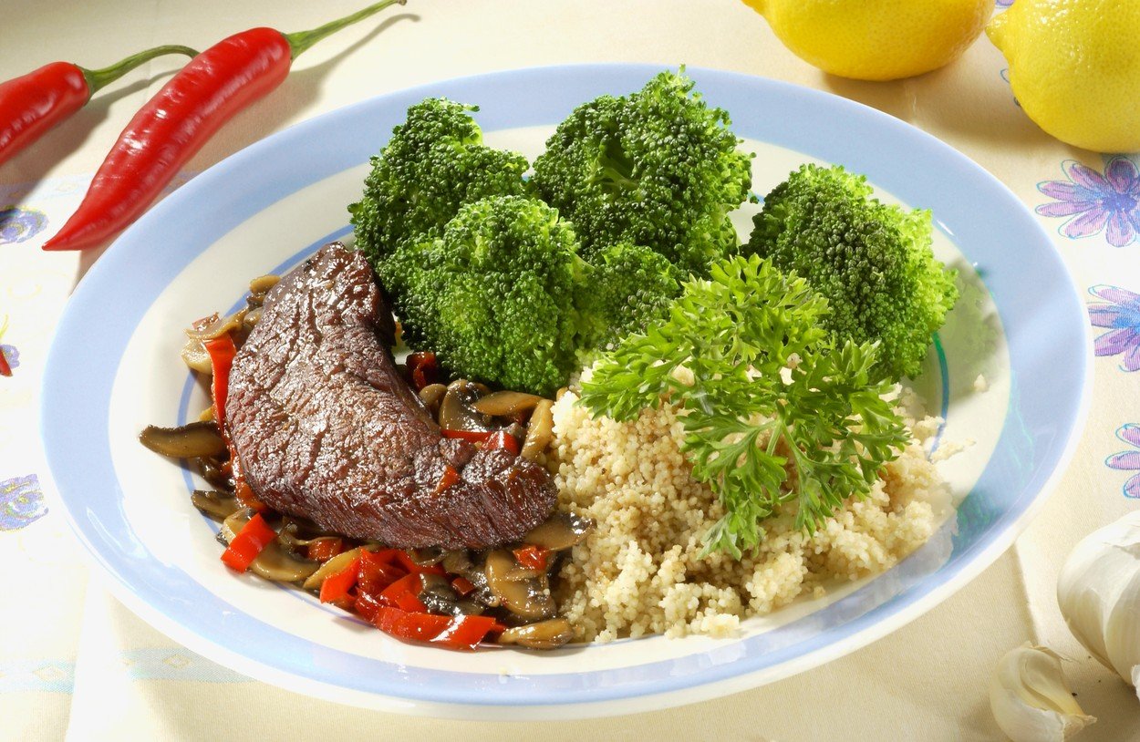 Beefsteak with Mushrooms and Couscous
