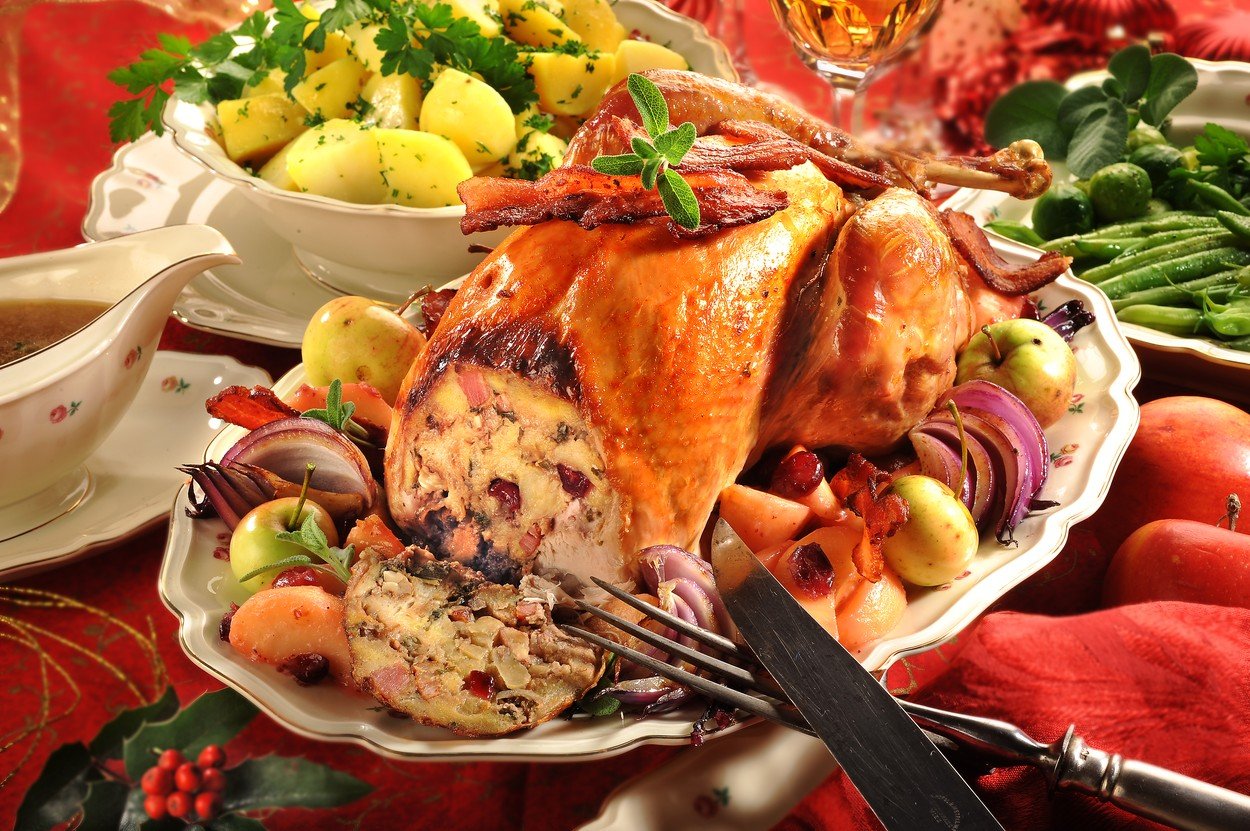 Turkey with Stuffing and Apples