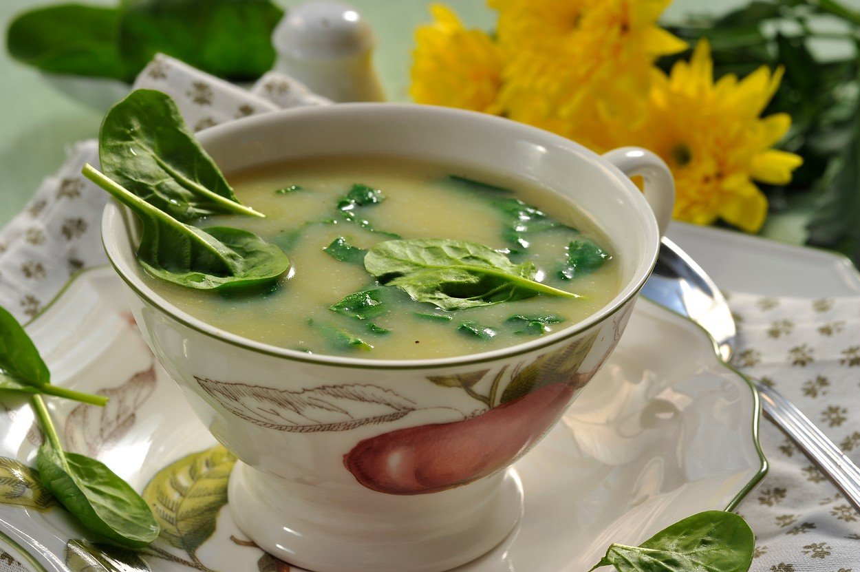 Potato Soup with Spinach