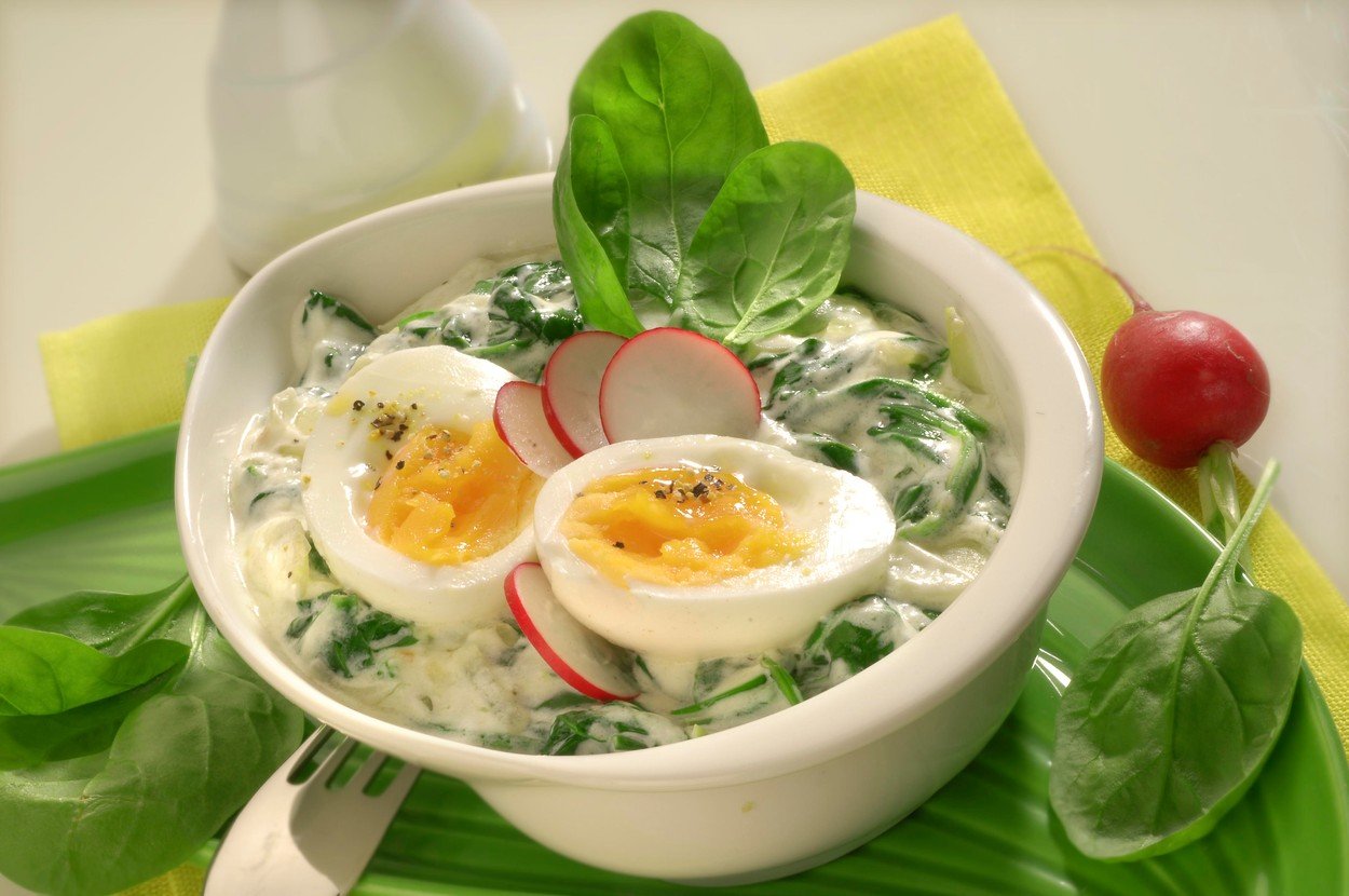 Cream Spinach with Eggs