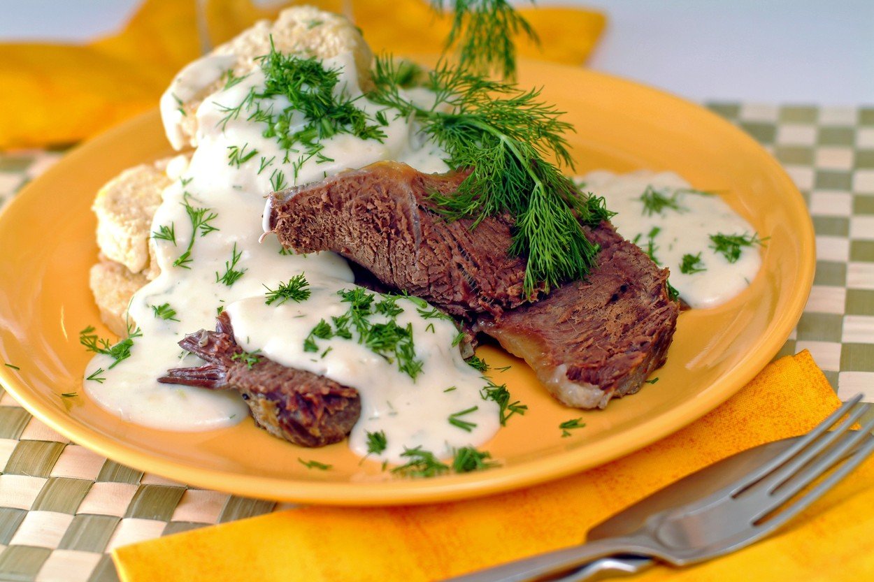 Dill Sauce with Boiled Beef