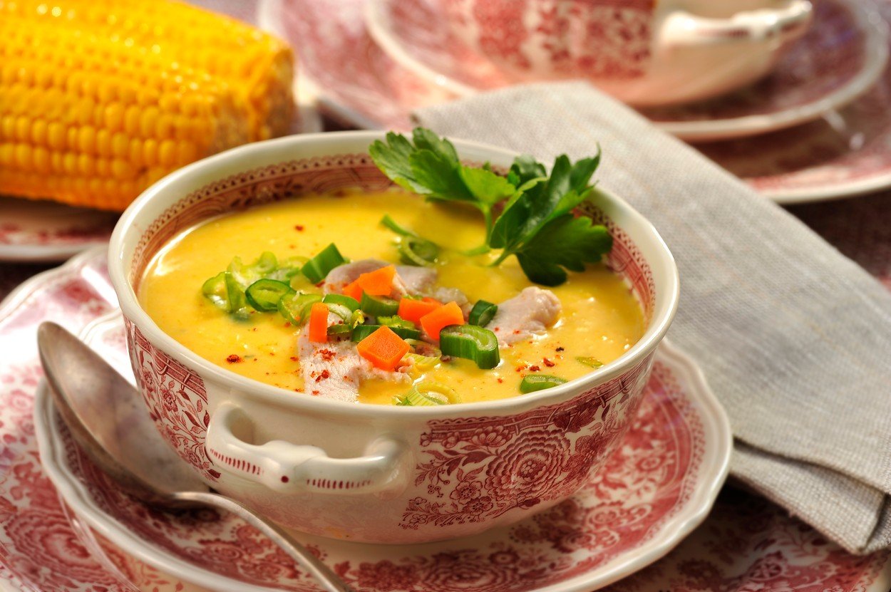 Corn Cream with Chicken Meat