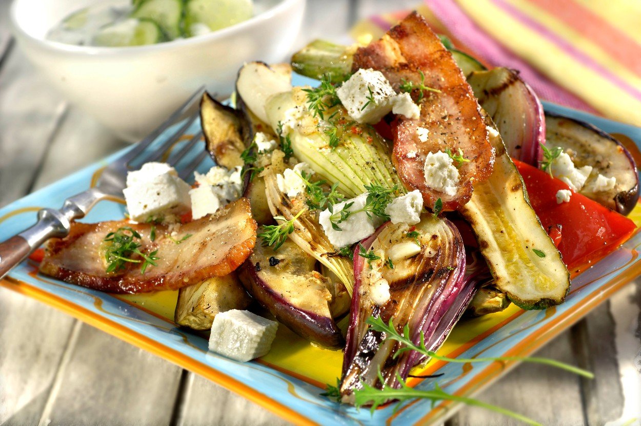 Grilled Vegetables with Feta Cheese