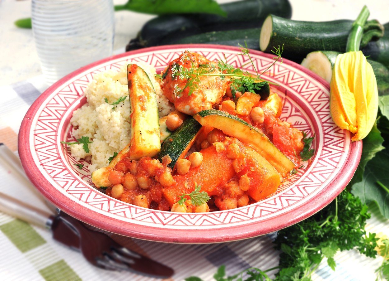 Couscous with Courgette and Chicken Meat
