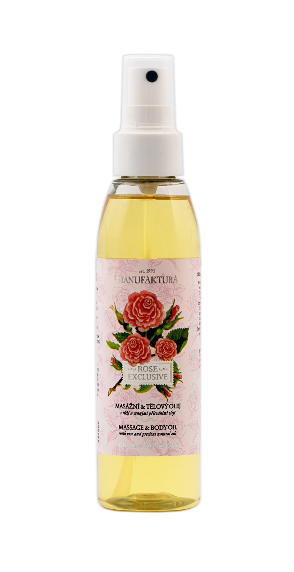 Exkluzivní masážní & tělový olej s růží a cennými přírodními oleji