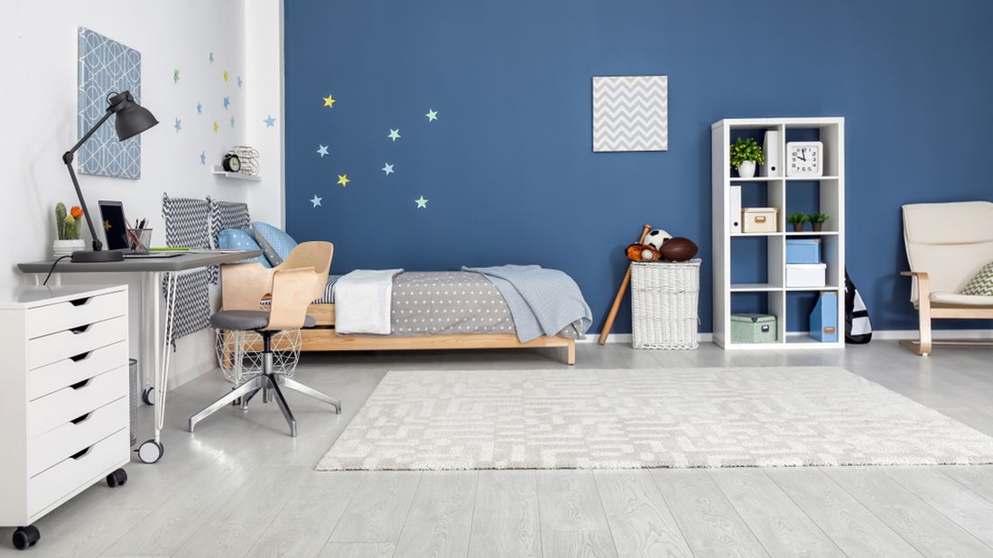 Modern,Child,Room,Interior,With,Comfortable,Bed,And,Desk